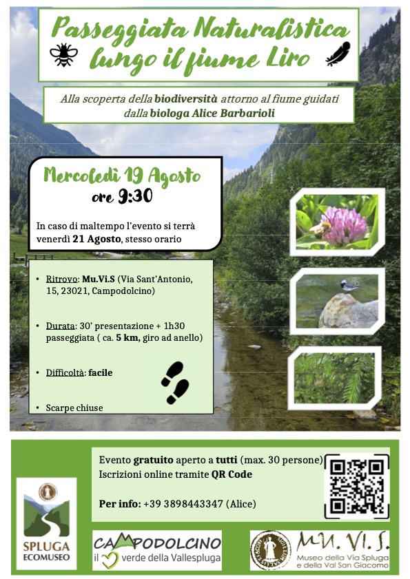 PASSEGGIATA NATURALISTICA Campodolcino Locandina 1